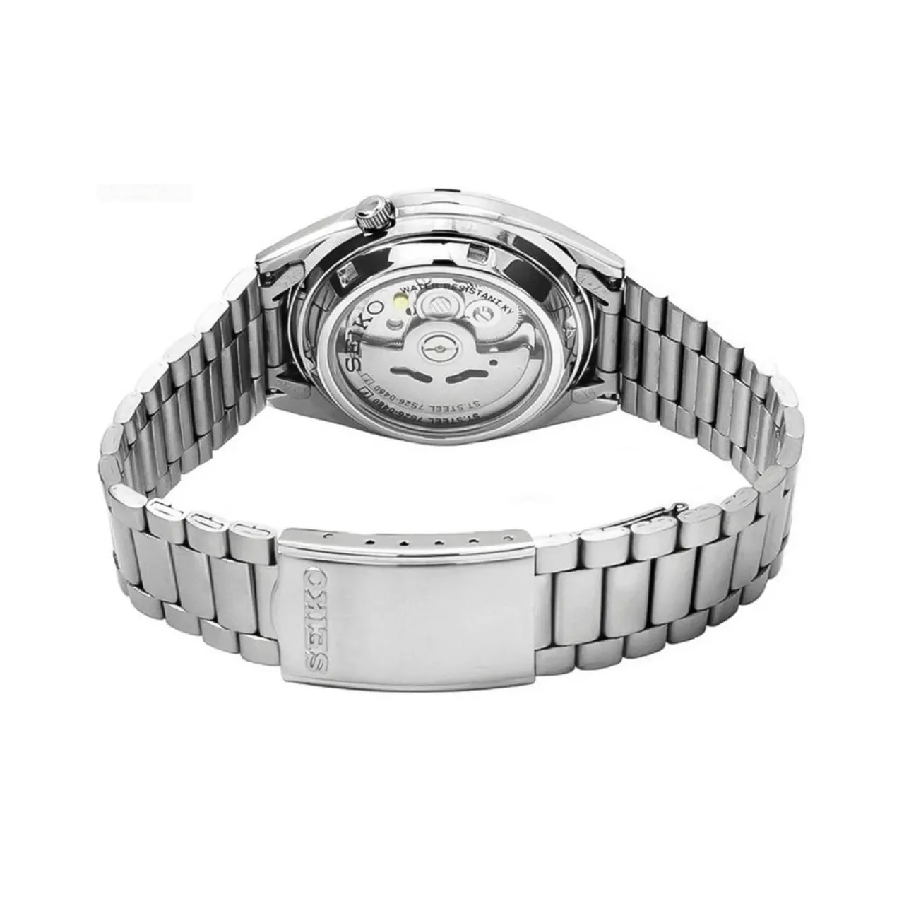 ساعة SEIKO 5 سلس فضي ميناء ابيض